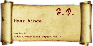 Haaz Vince névjegykártya